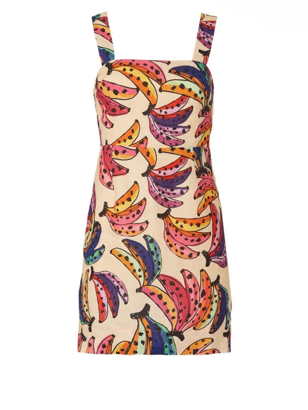 FARM Rio Cream Mini Dress with Multicolor Banana Print